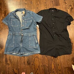 Bundle: GAP Utility Rompers – Denim & Black (Size 16 + XL)